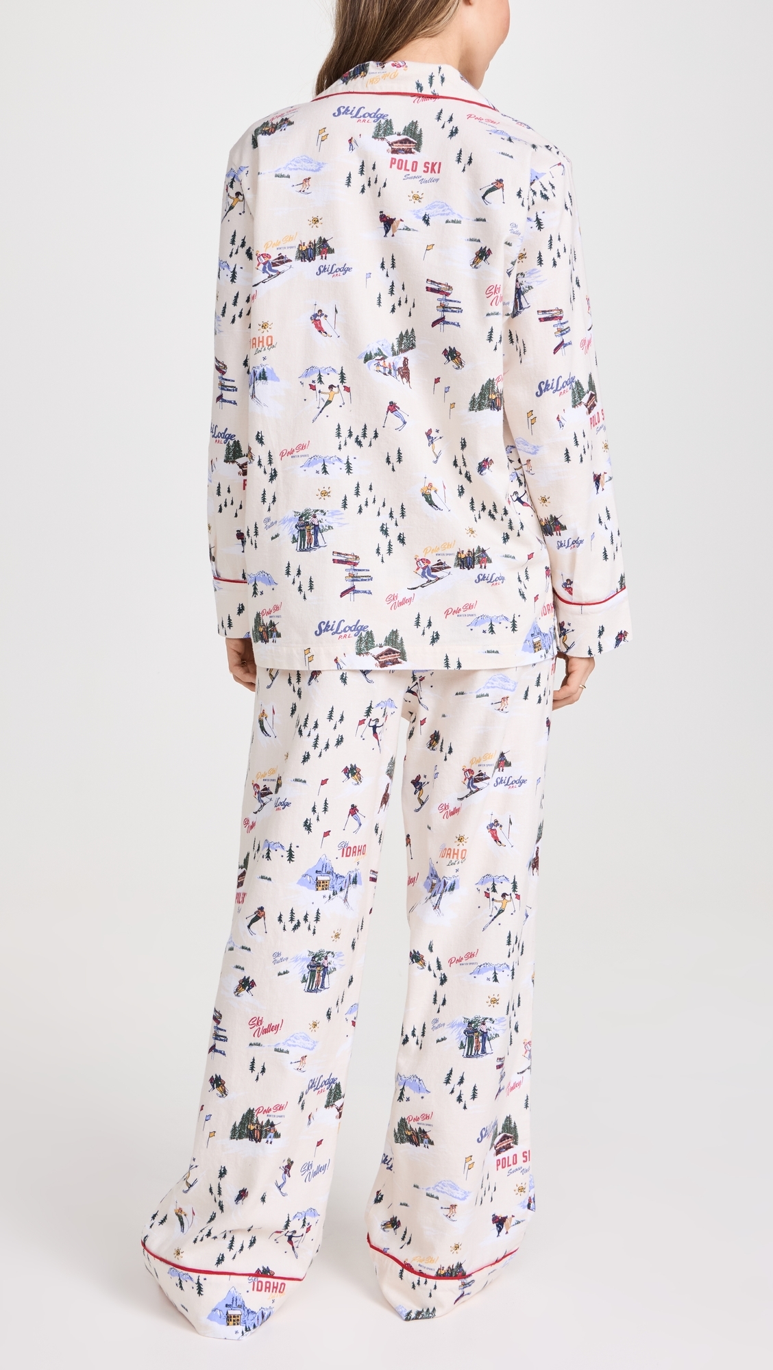 Flannel Pajama Set Ski Slopes