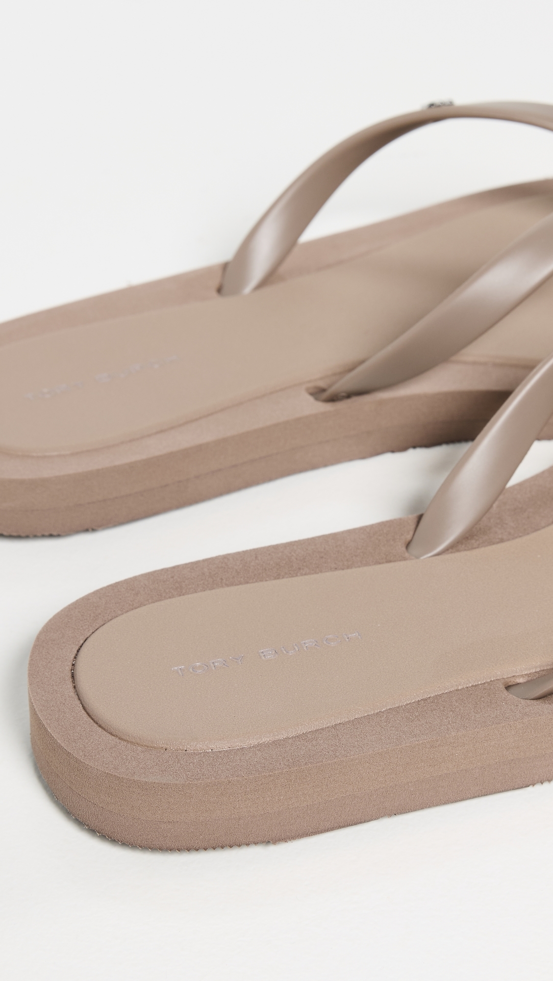 Tory Burch Kira Padded Flip Flops Mountain Grey/Silver