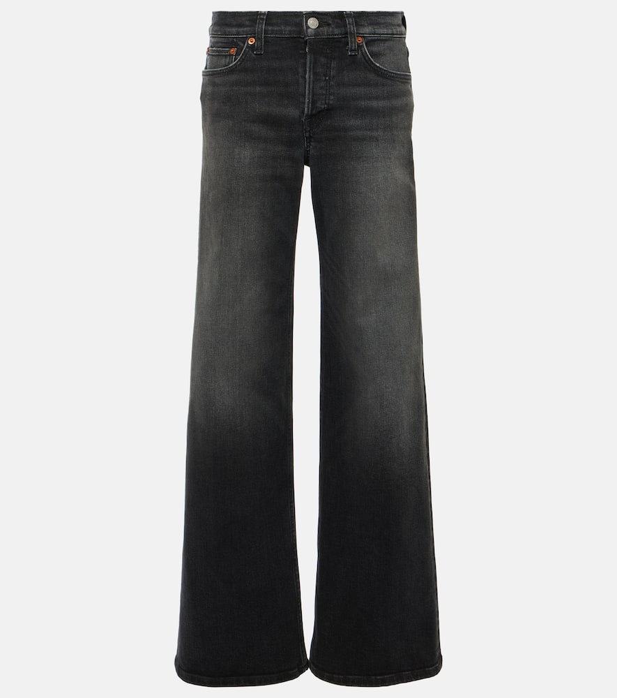 Mid-rise wide-leg jeans