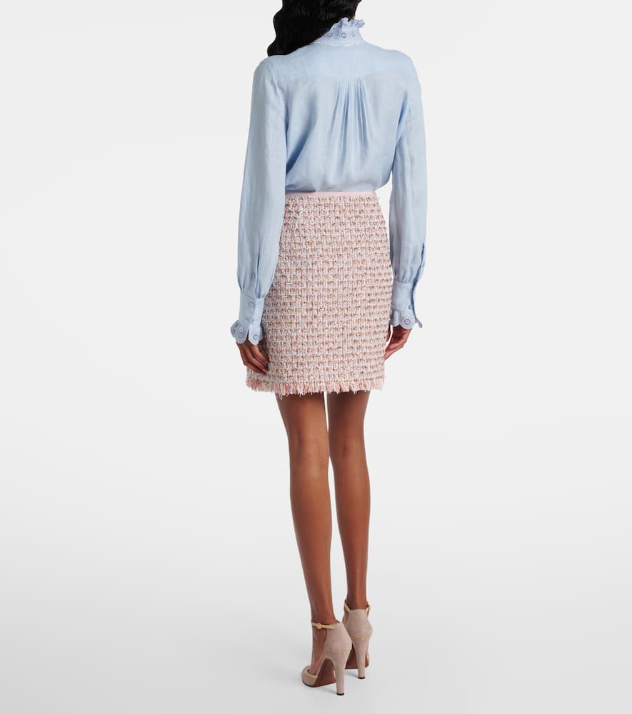 Embellished tweed miniskirt