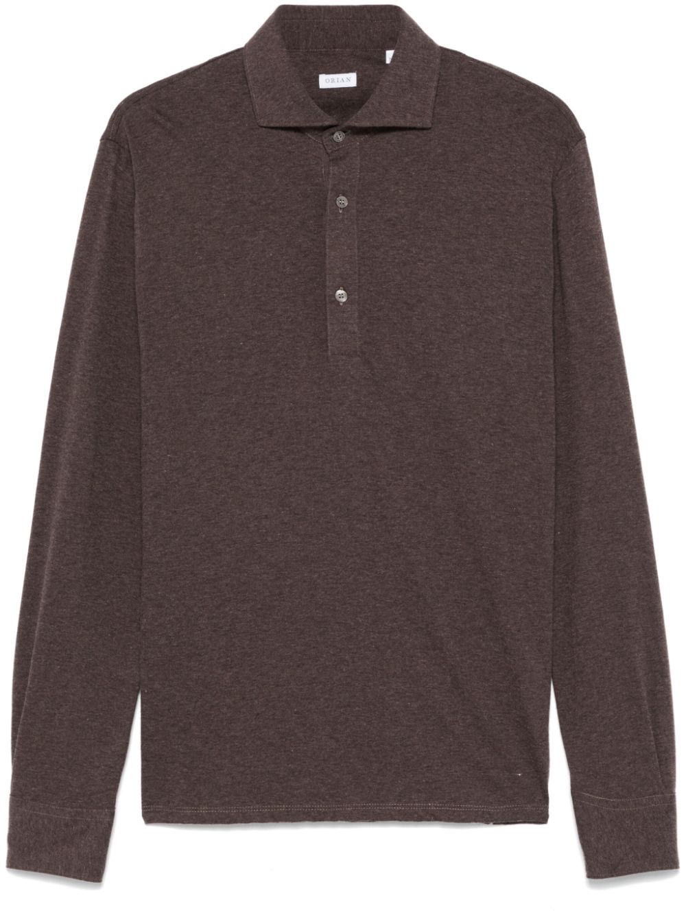 Mélange-effect polo shirt - Blue
