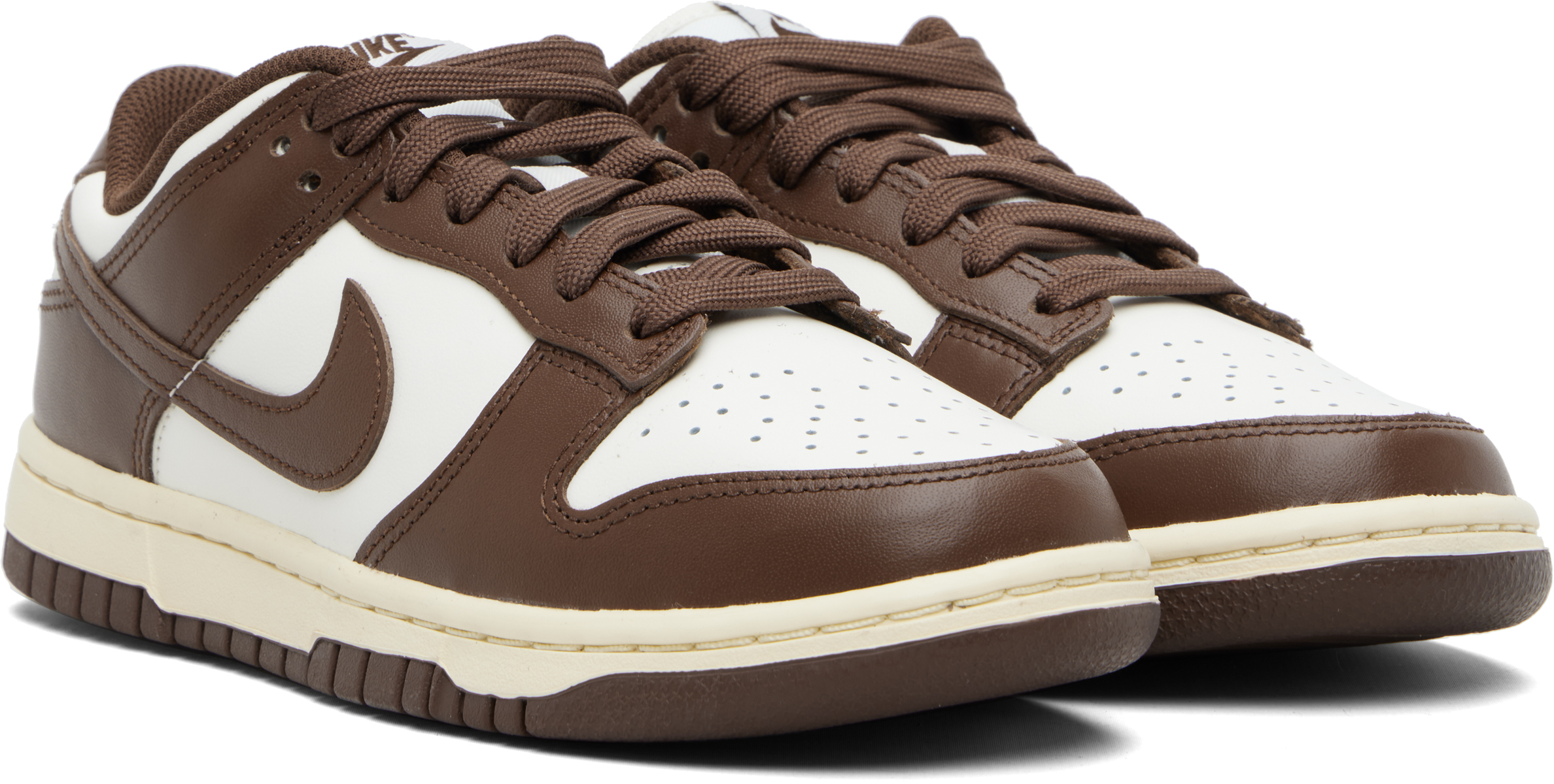 Off-White & Brown Dunk Low Sneakers