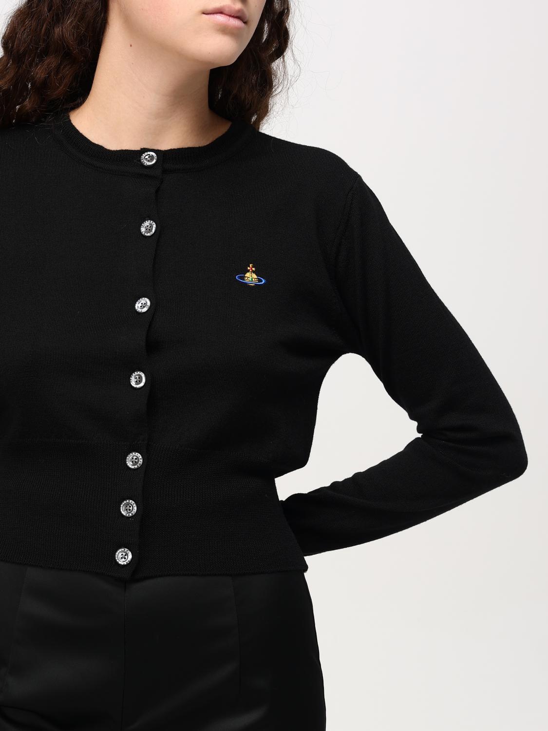 Orb logo-embroidered wool cardigan - Black