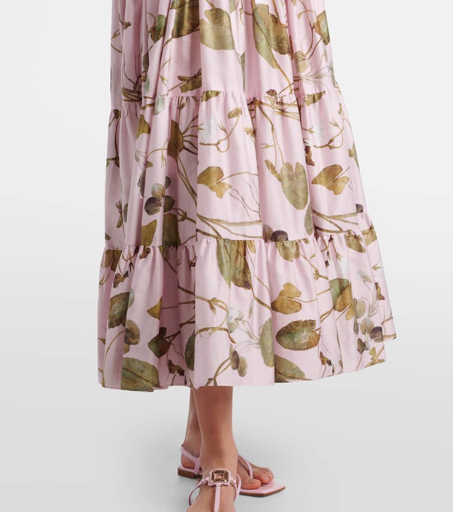 Printed cotton midi dress
