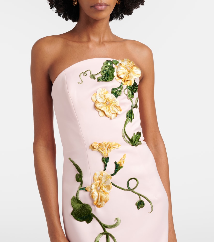 Ava floral-appliqué corset gown