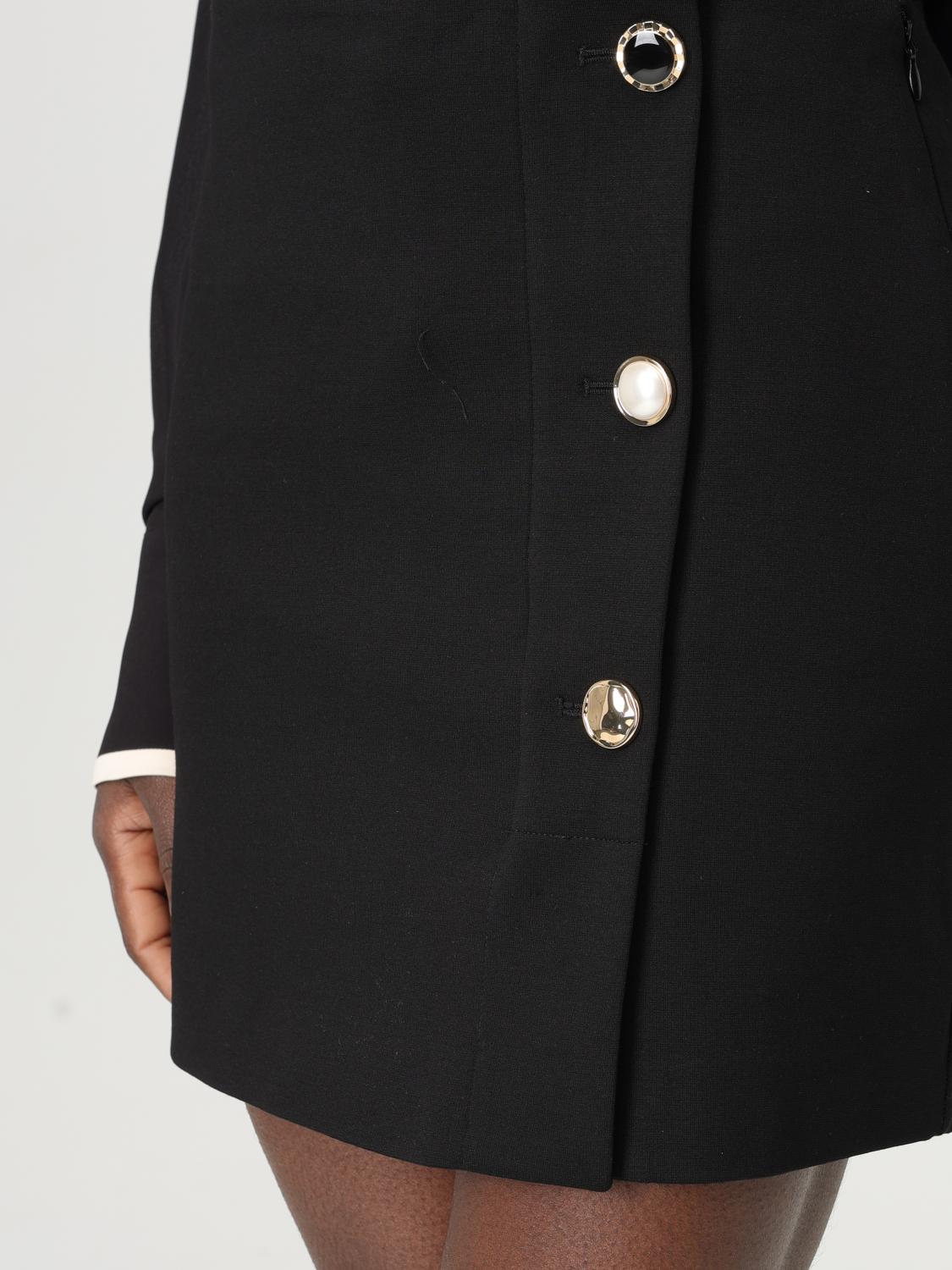Button-detail mini dress - Black