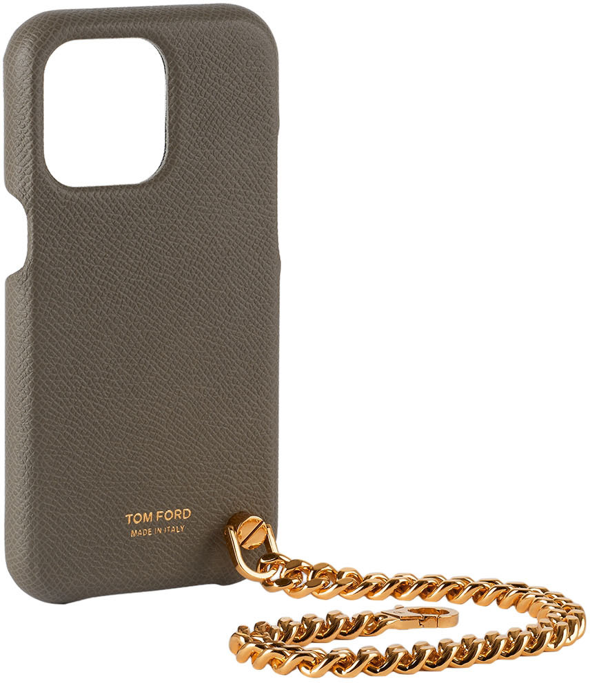 Gray Leather iPhone 12 Case