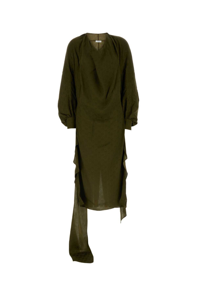Olive Green Silk Dress