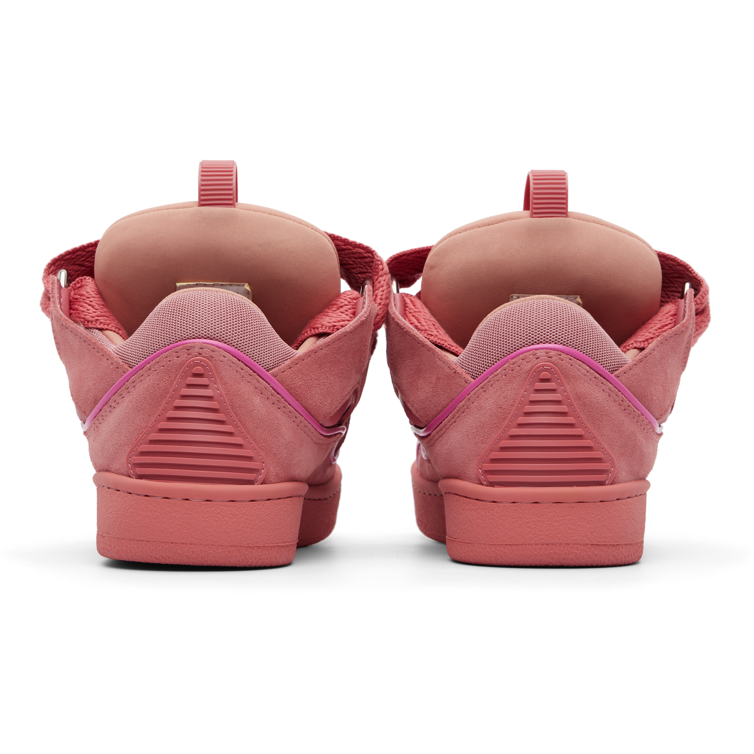Pink Monochrome Suede Curb Sneakers