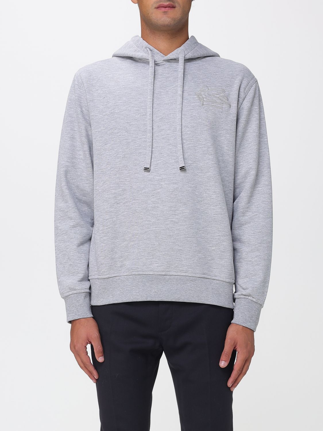 Logo-embroidered hoodie - Blue