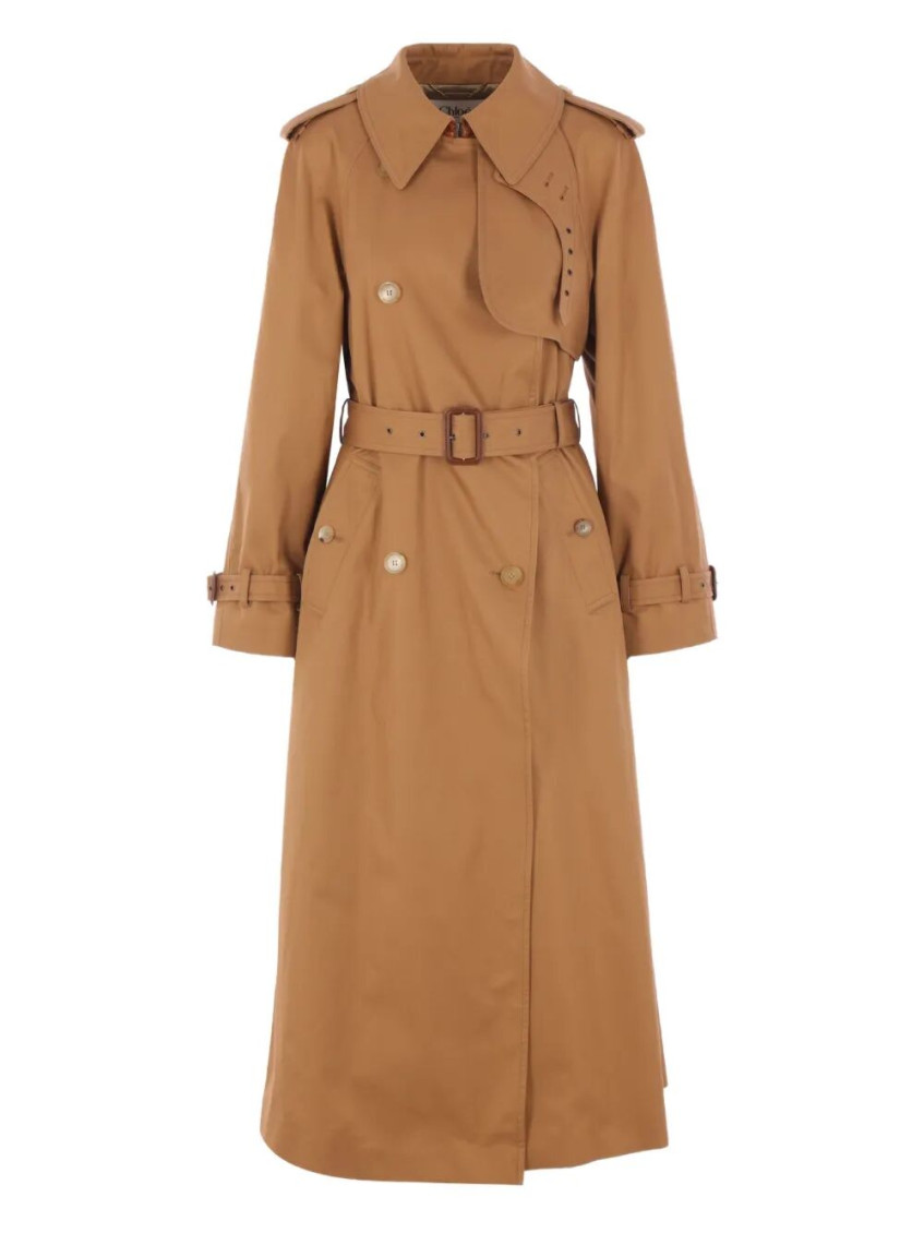Brown Double Breasted Trench Coat