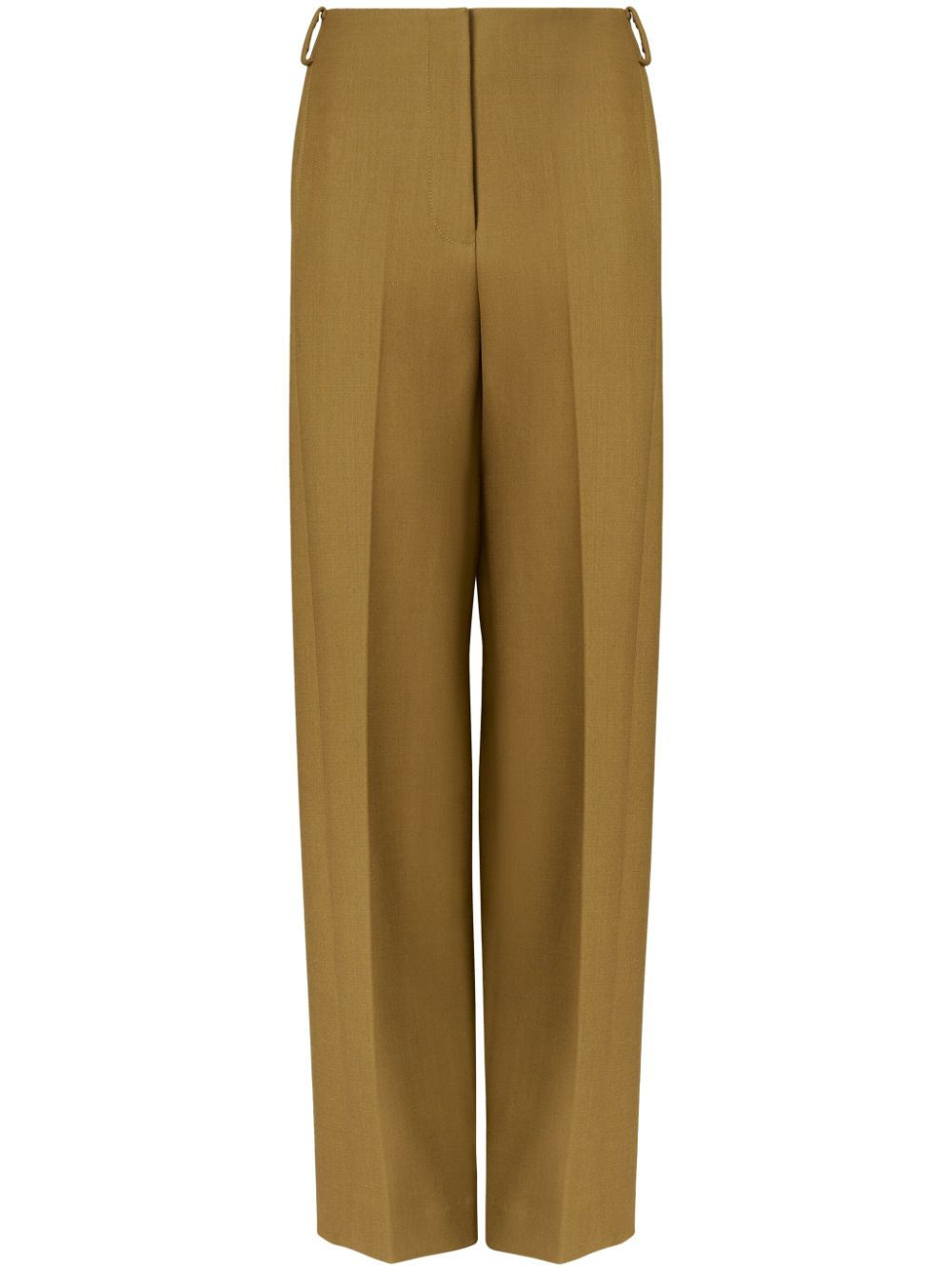 Pressed-crease wool-blend tailored trousers - Green