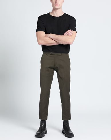 Patrizio Piscaglia Man Pants Military green Size 38 Cotton, Elastane