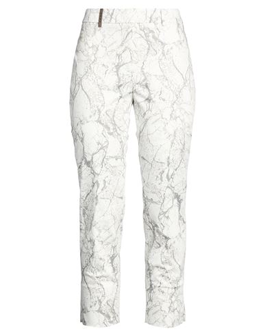 Woman Pants White Size 6 Cotton, Elastane