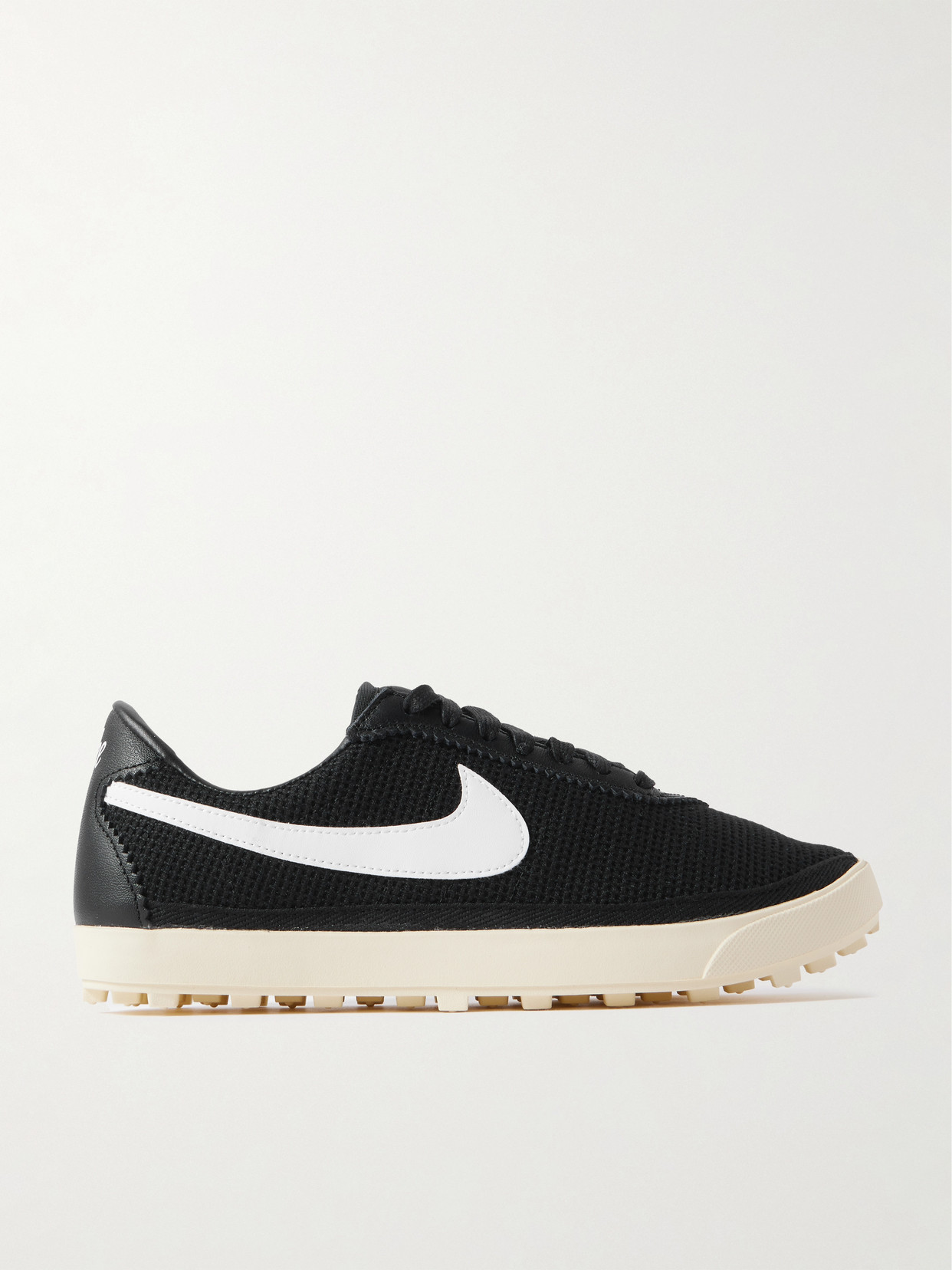 Astrograbber Leather-trimmed Mesh Sneakers - Black
