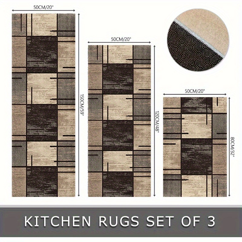 TEMU A Set Washable Bohemian Rugs For Kitchen, Hallway, Living Room And Laundry Room, Including Non-slip Long Runner Rug, Easter Holiday