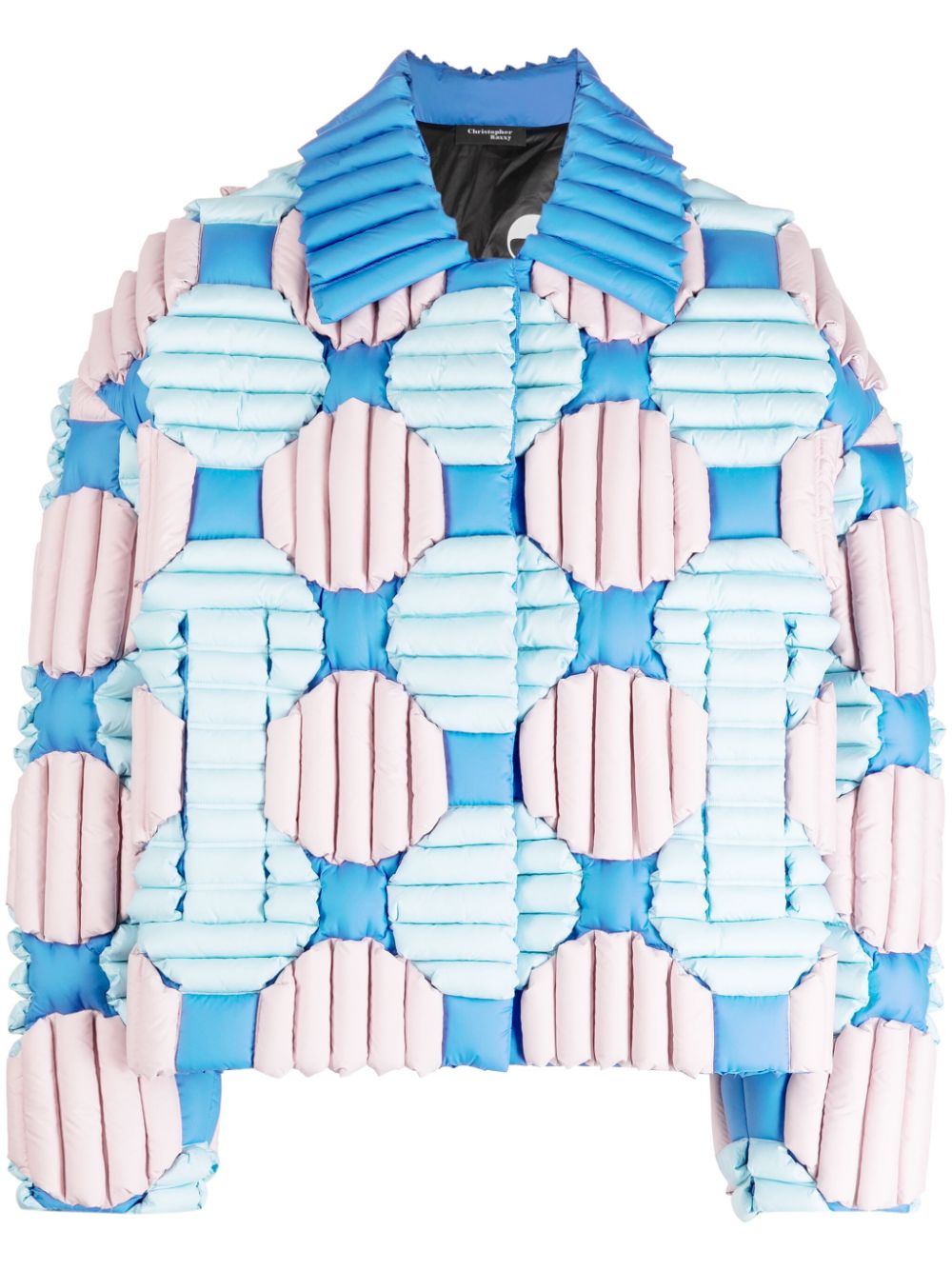 Colorful Round Fireworks padded jacket - Blue
