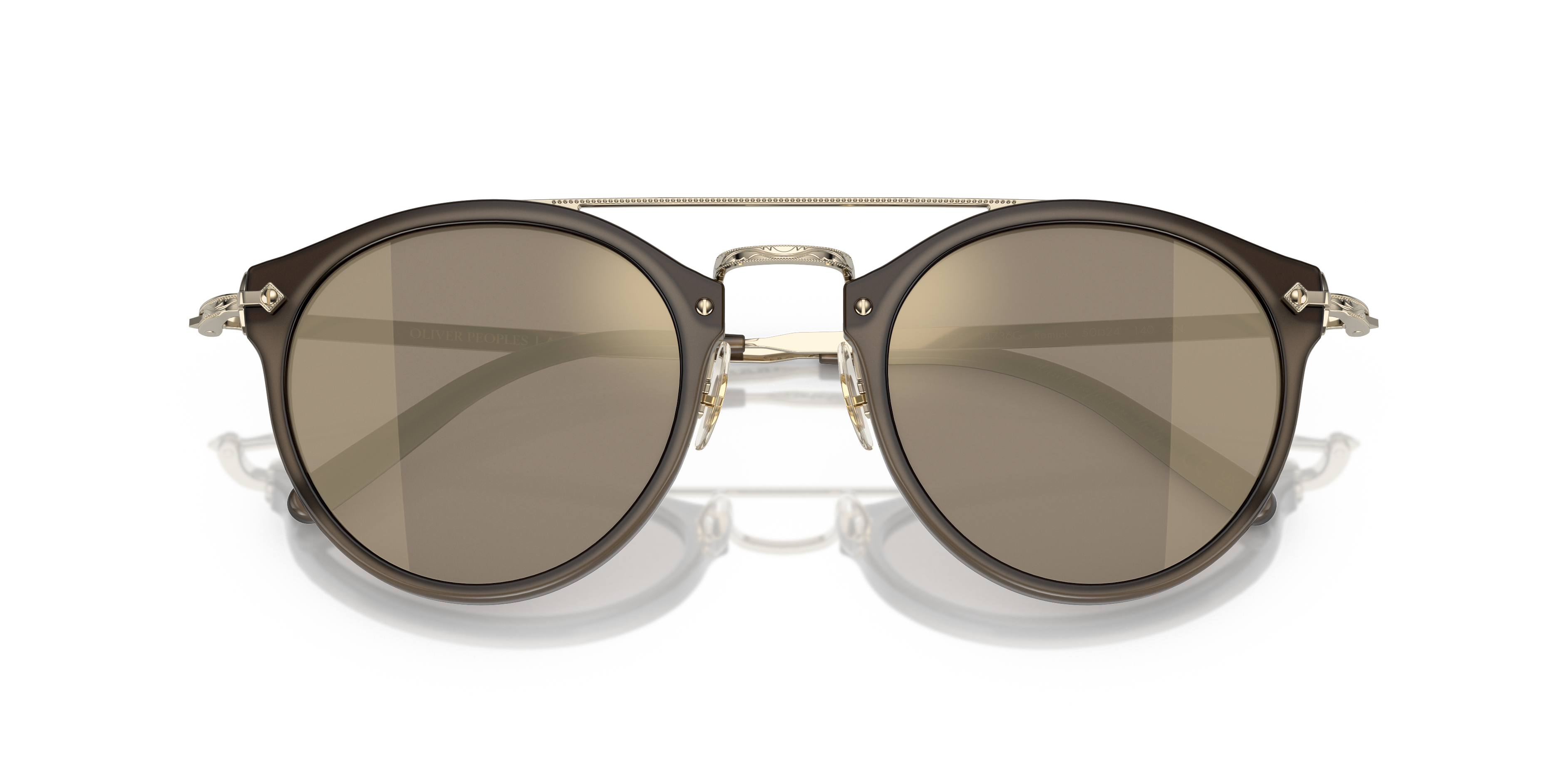Oliver Peoples Uniseks Oliver Peoples OV5349S REMICK 14736G Zonnebrillen Acetaat Grijs Bruin Pantos Spiege