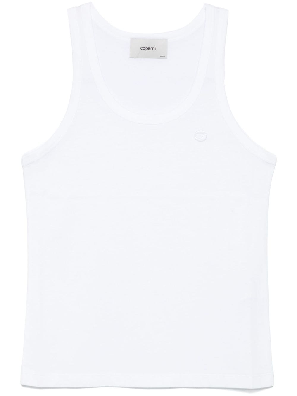 Embroidered-logo lightweight-jersey top - White
