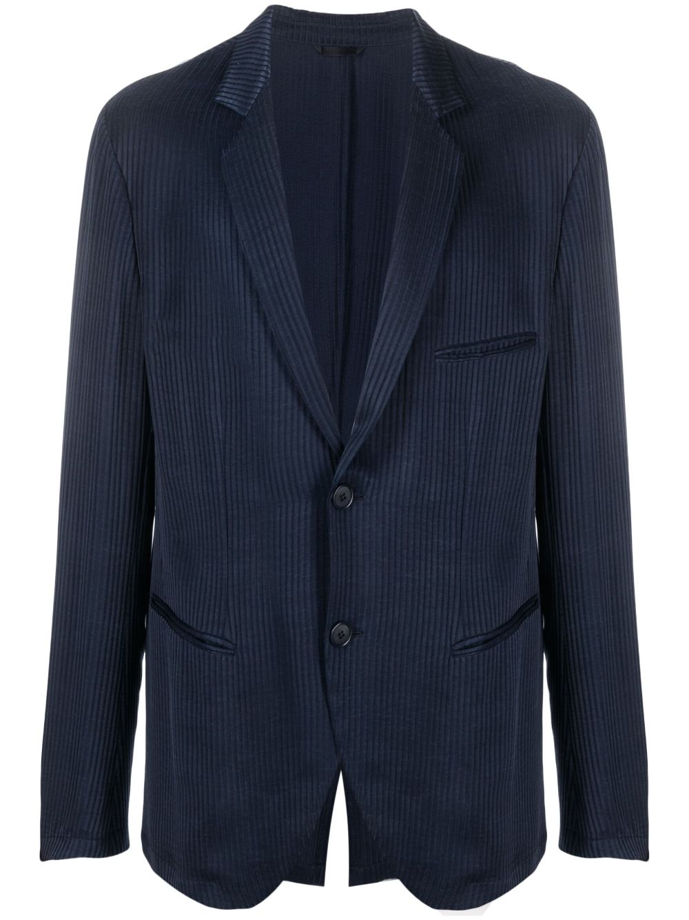 Striped single-breasted blazer - Blue