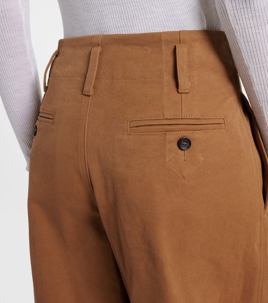 Chloé High-rise cotton canvas wide-leg pants