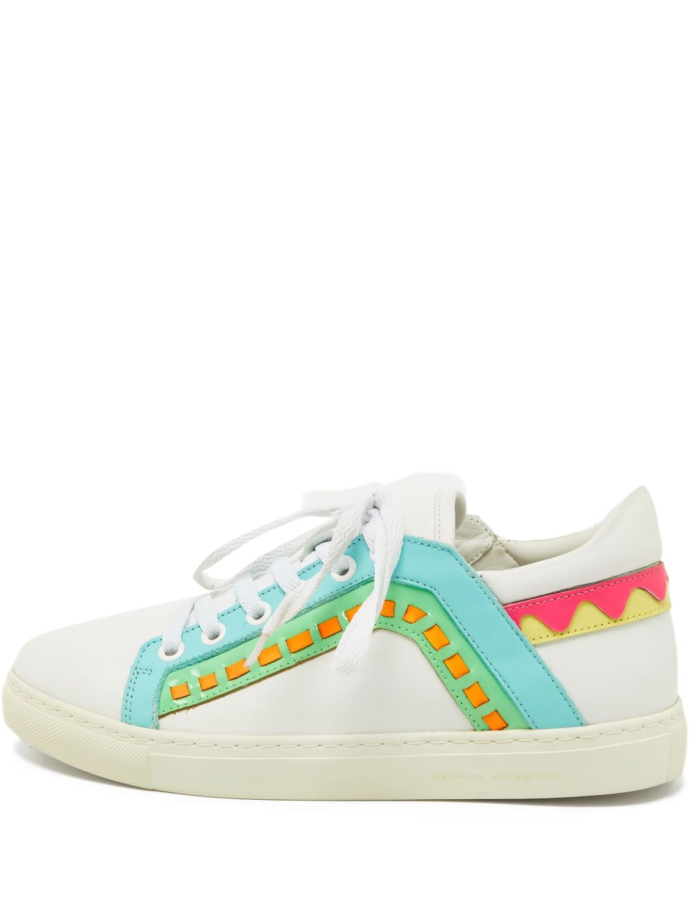 Colour-block low-top sneakers - White