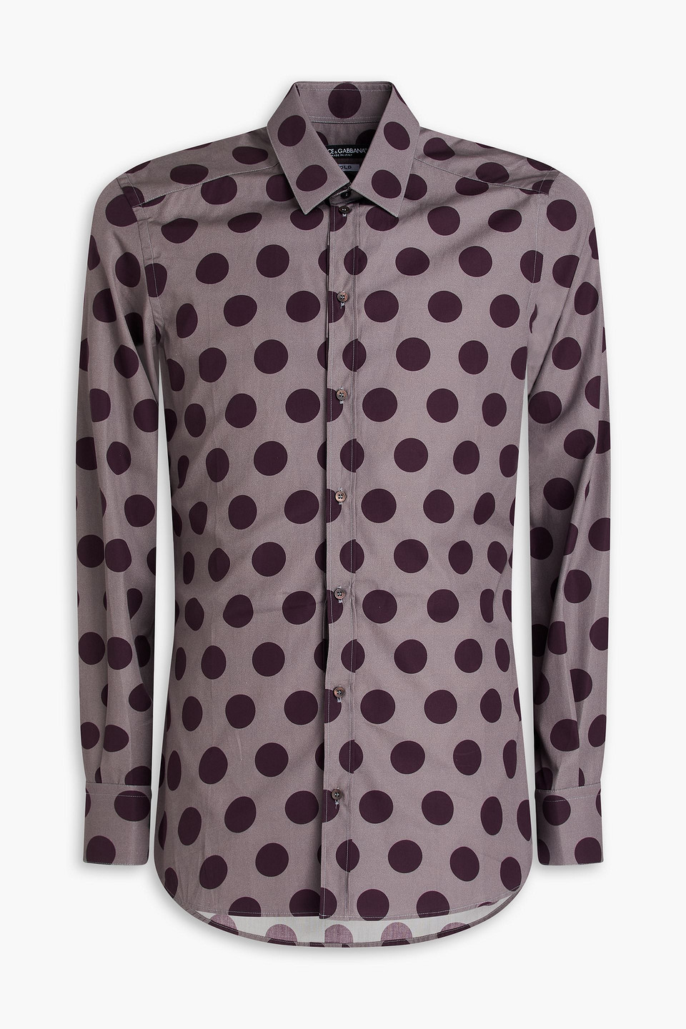 Polka-dot cotton shirt - Brown - 38cm