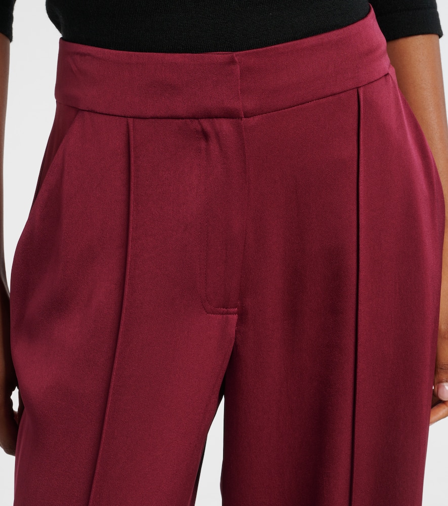 Kyra high-rise satin wide-leg pants