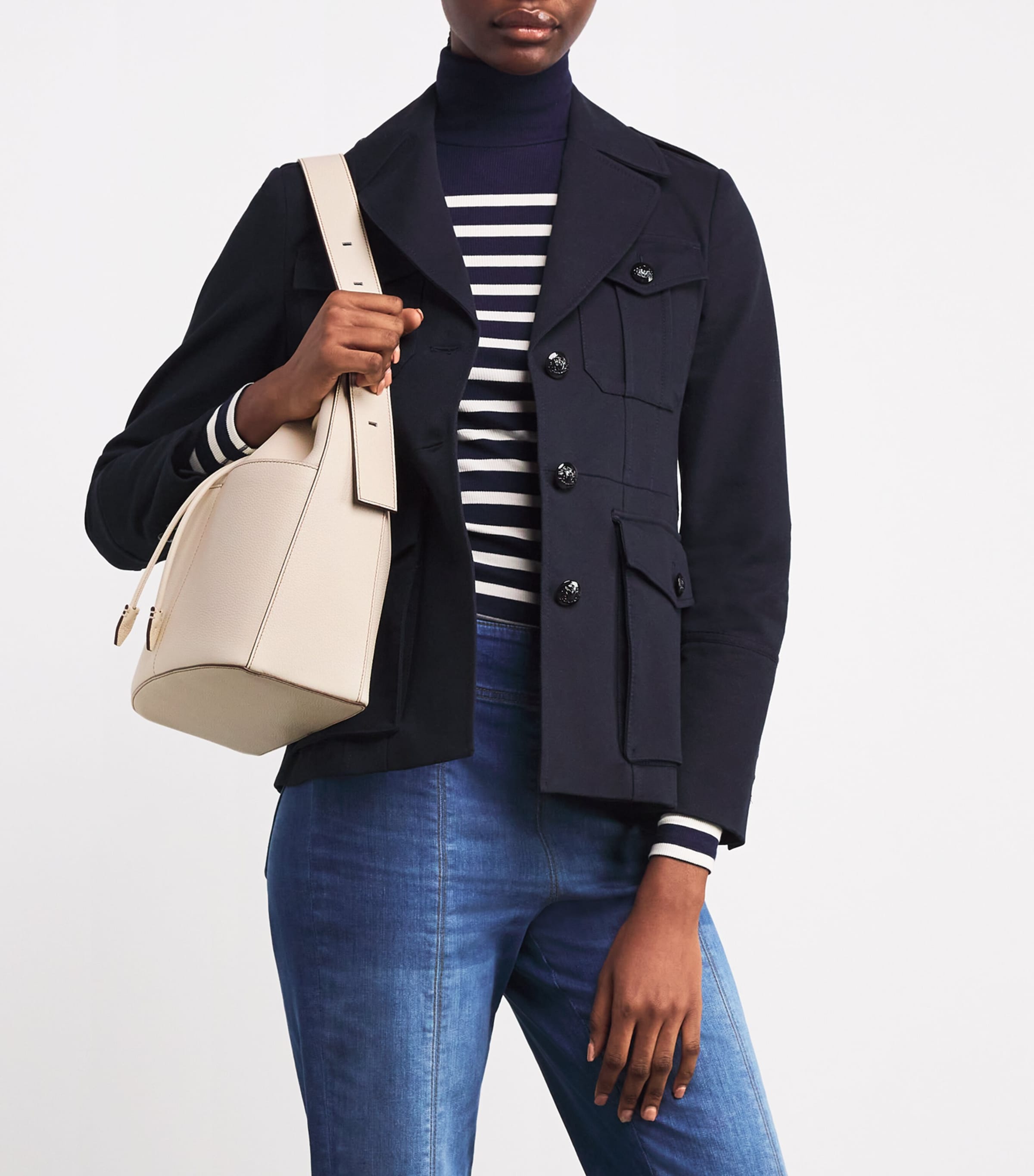 Leather Drawstring Bucket Bag