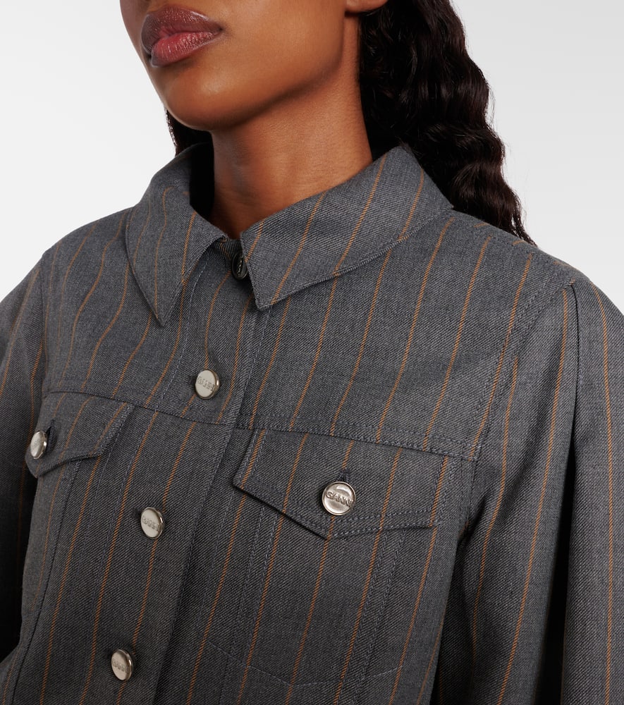 Pinstripe cropped jacket