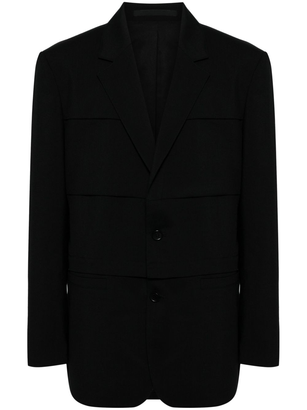 Single-breasted notch-lapel blazer - Black