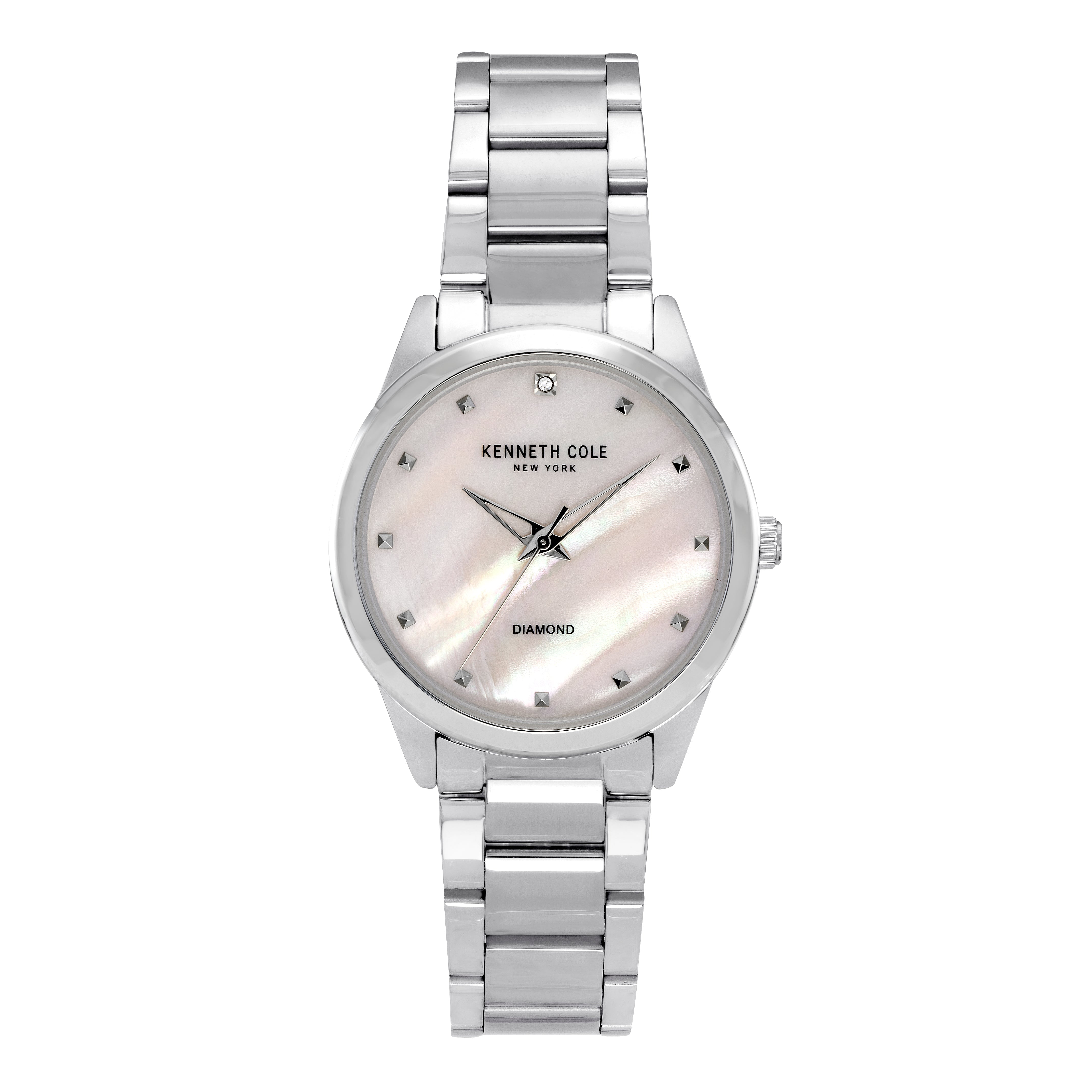 Diamond-Accented Quartz Watch — Silver