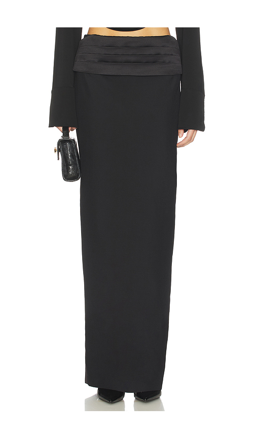 AREA Tuxedo Column Skirt in Black. 2. Also
