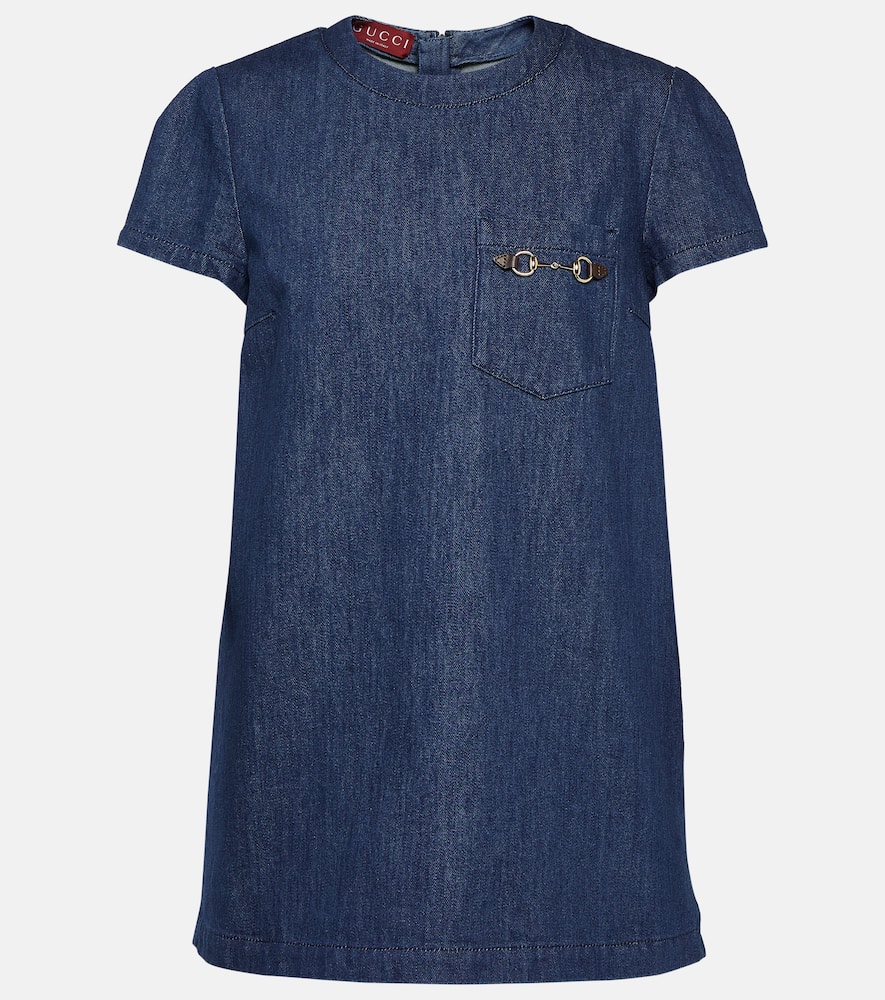 Horsebit denim minidress