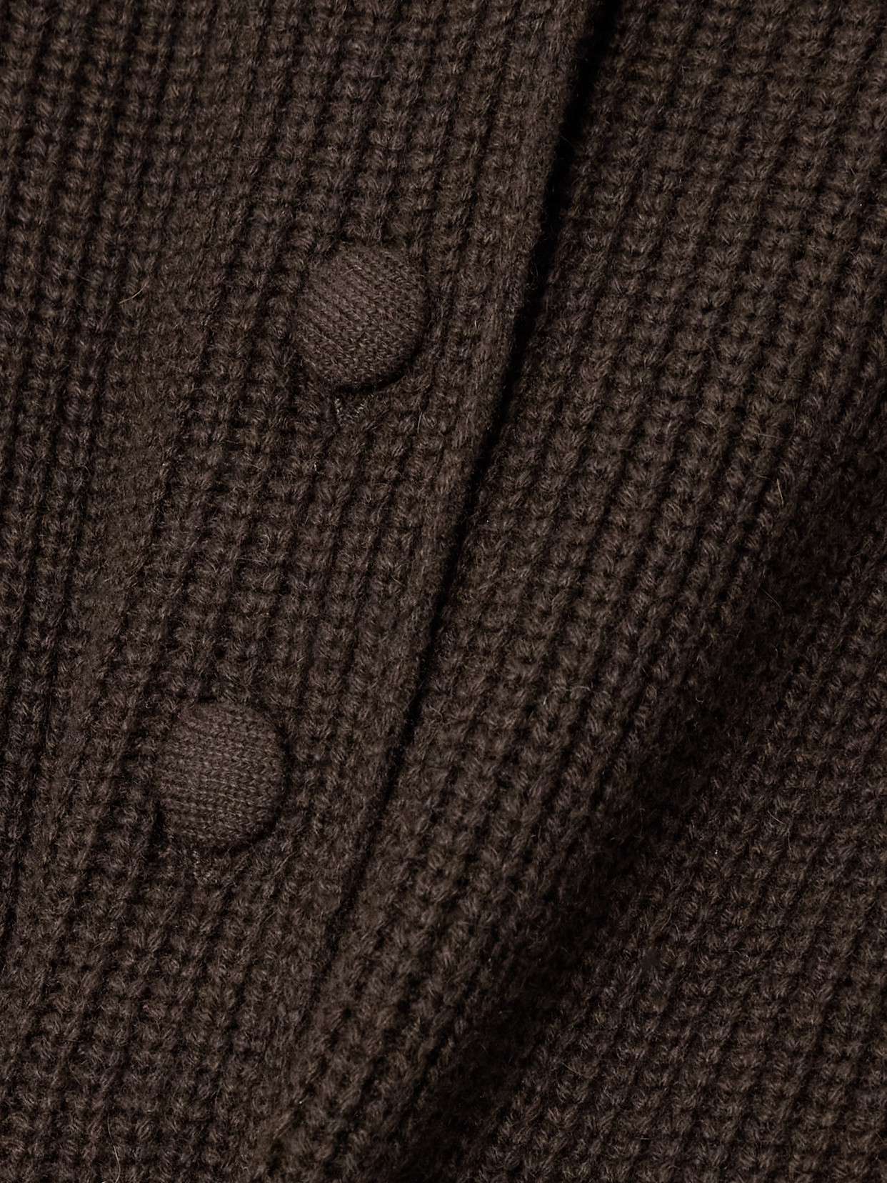Ruffled Cashmere Peplum Cardigan - Brown