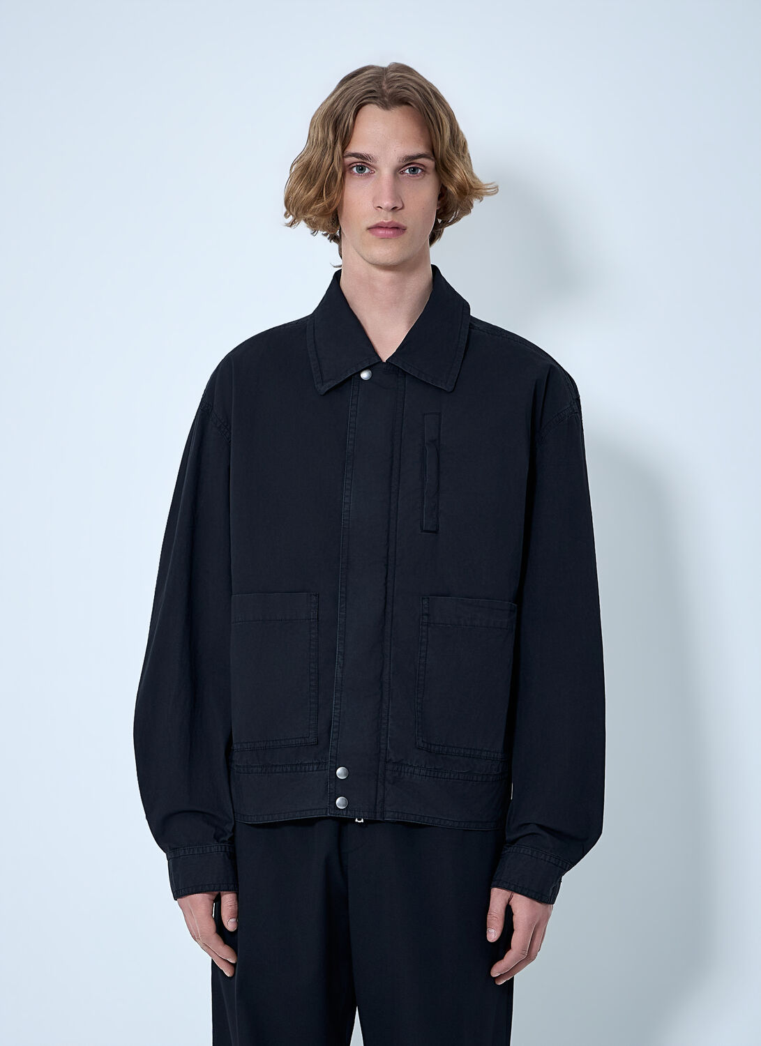 Cotton Jacket With Snap Fastening