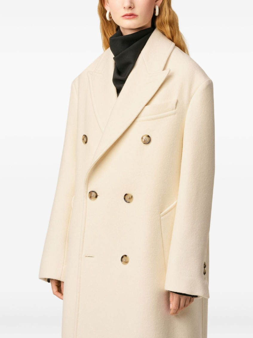 Double-Breasted Coat Coats And Trench Coats White