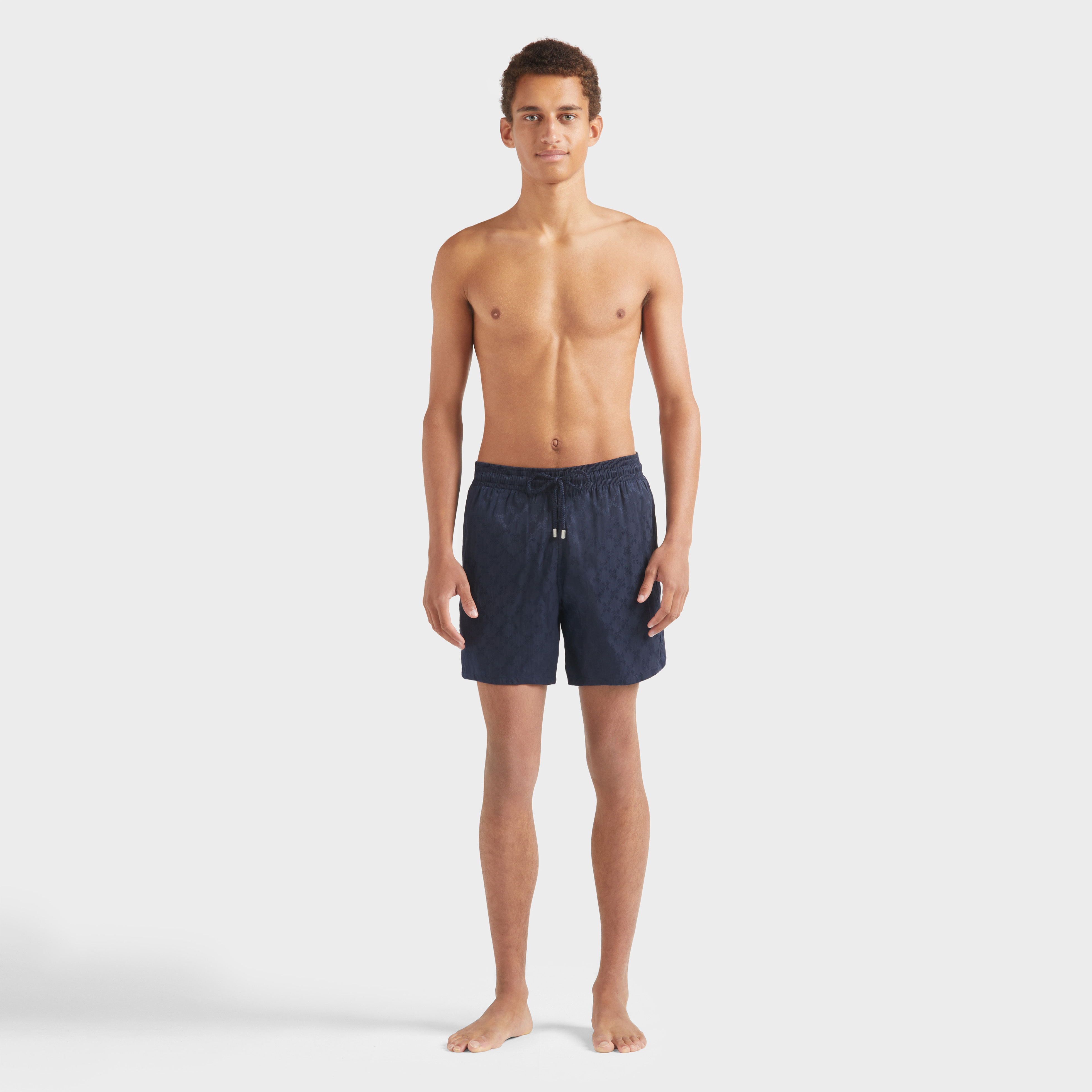 Men Swim Shorts Turtle Monogram Jacquard - Swimming Trunk - Moopea - Blue