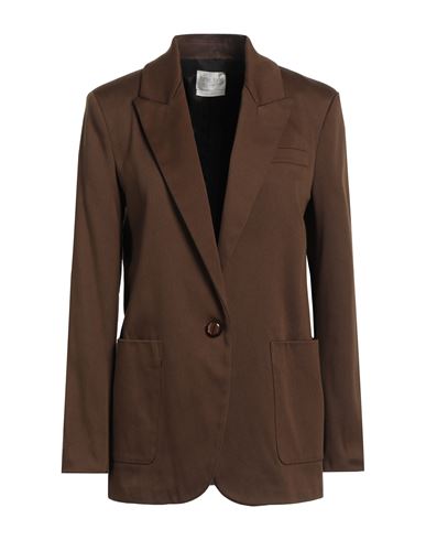 Forte_forte Woman Blazer Military green Size 2 Cotton, Polyamide, Elastane
