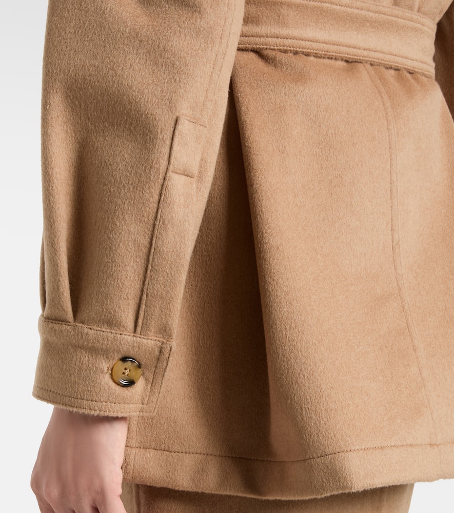 Leva belted camel hair jacket