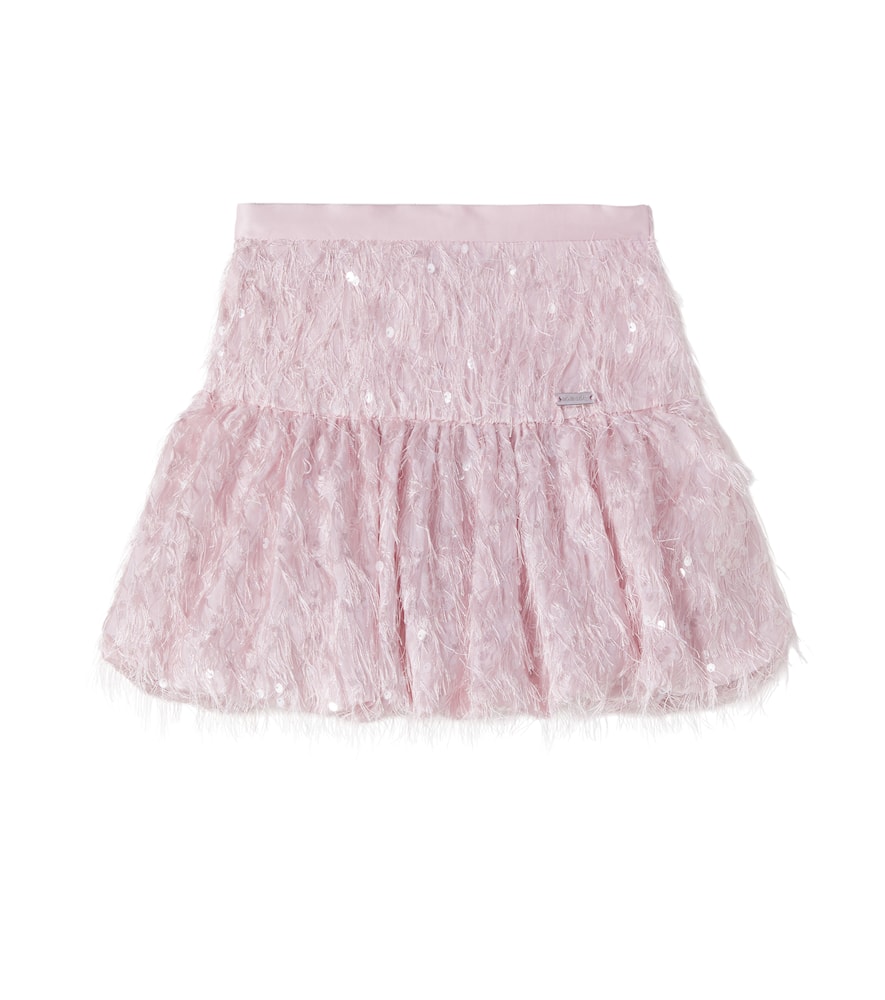 Fringed sequined skirt