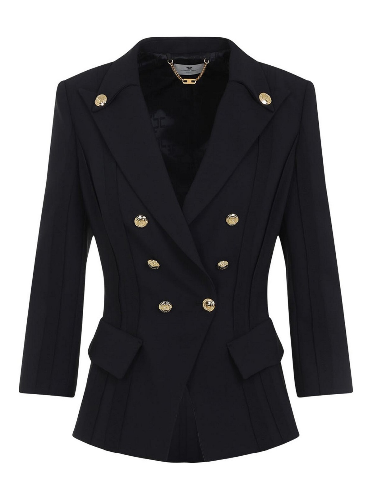 Elisabetta Franchi - balmain tailored jacket gold buttons shoulder