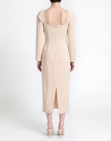 Woman Midi dress Cream Size 4 Polyester, Elastane