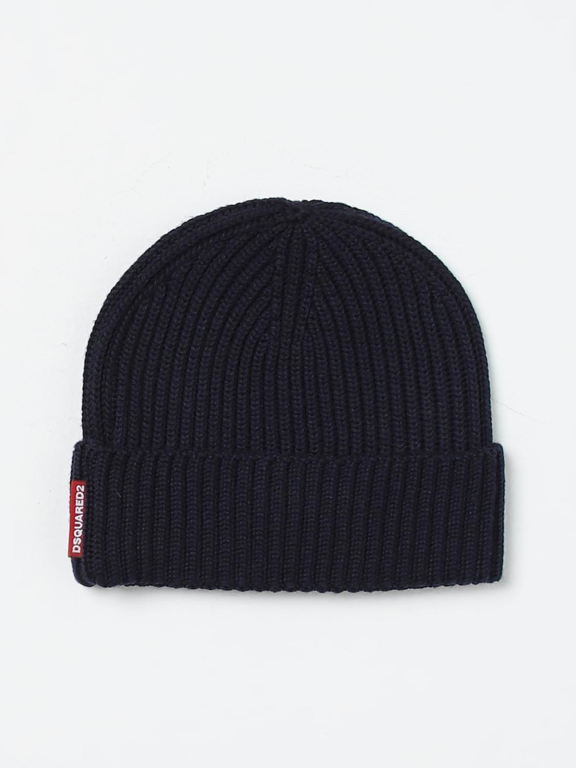 Knitted wool scarf-beanie set - Black