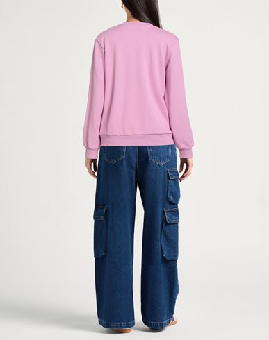 Woman Sweatshirt Pink Size 1 Cotton, Polyester, Elastane