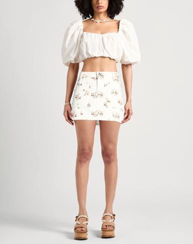 Woman Denim skirt Off white Size 6 Cotton