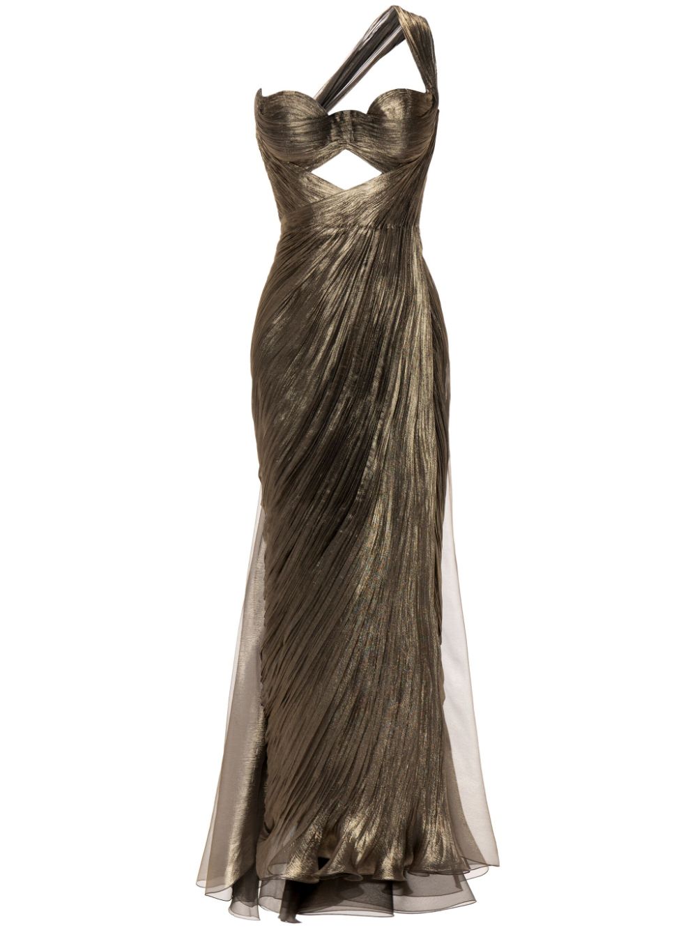Claudine one-shoulder gown - Green