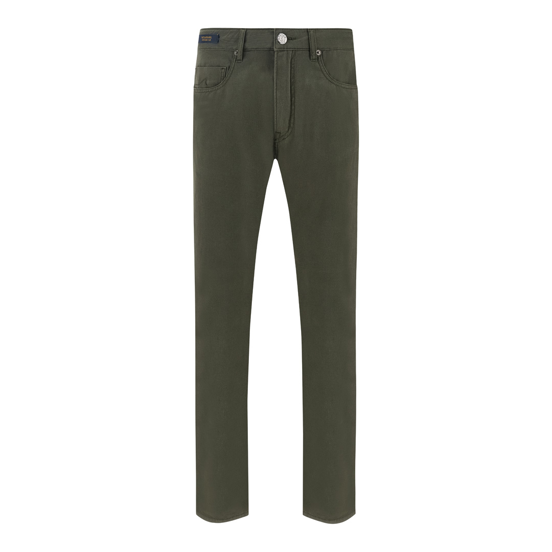 Stretch cotton 5-pocket pants, Man, Musk Green
