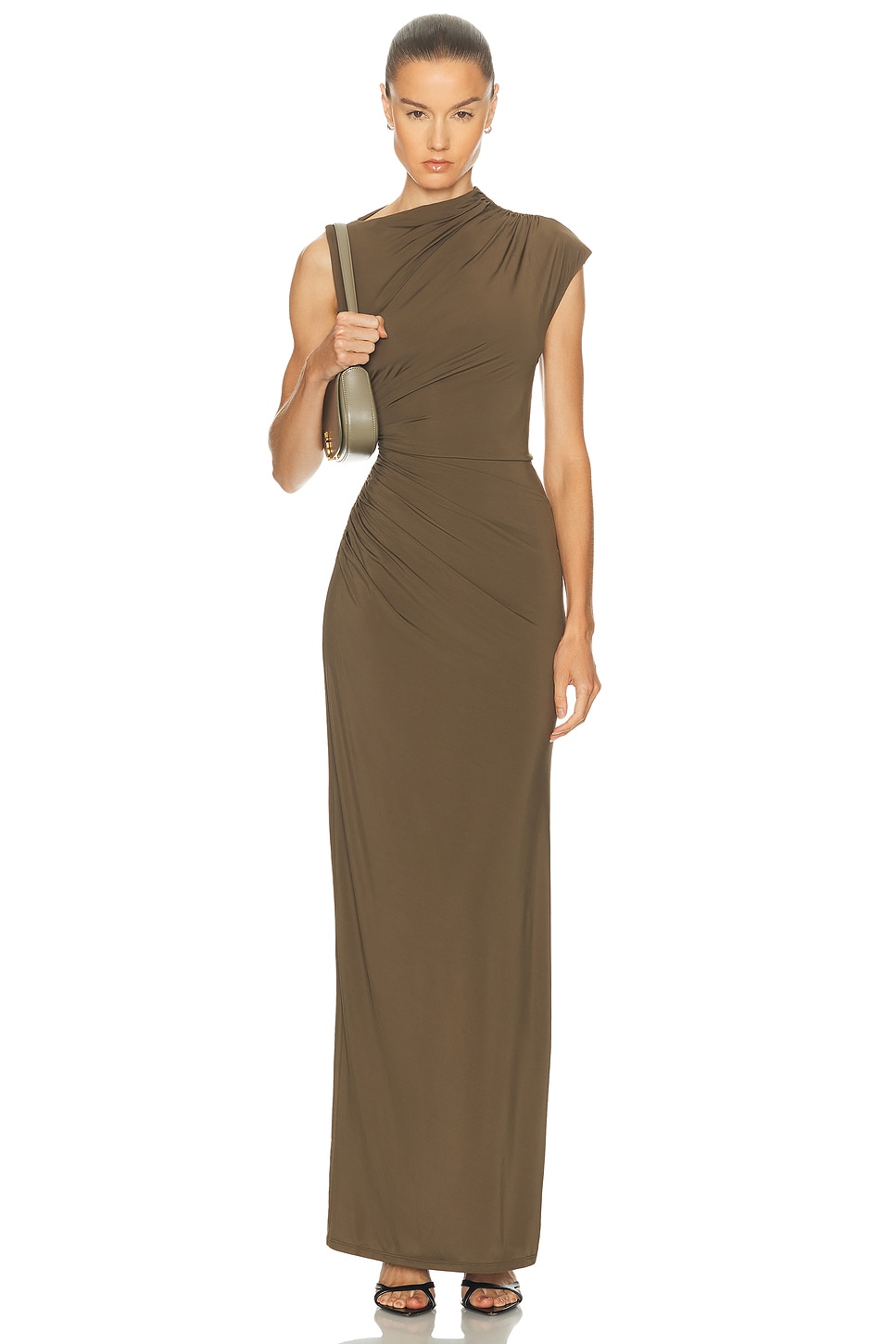 EAVES Auda Gown in Olive - Olive. XS also in XXS, S, M
