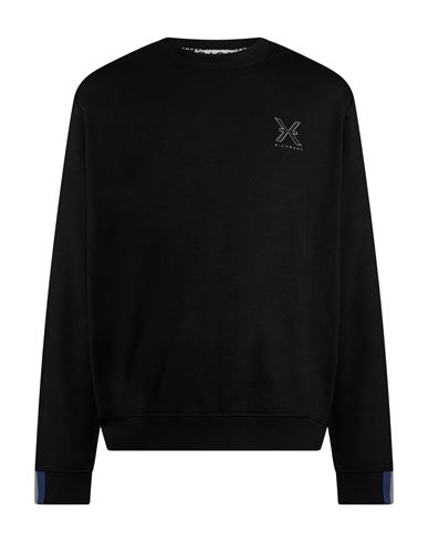 Man Sweatshirt Black Size M Cotton, Polyester